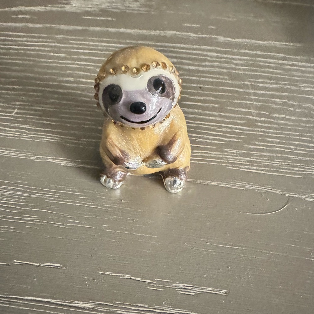 Adorable Yellow Sloth Figurine